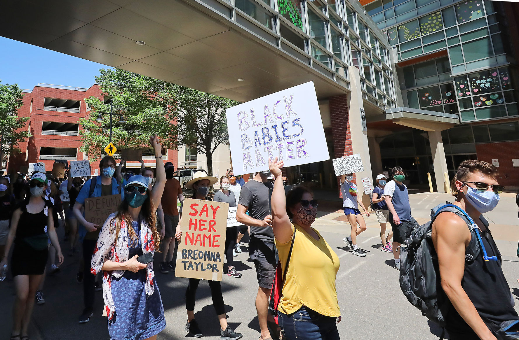 Marchers rally